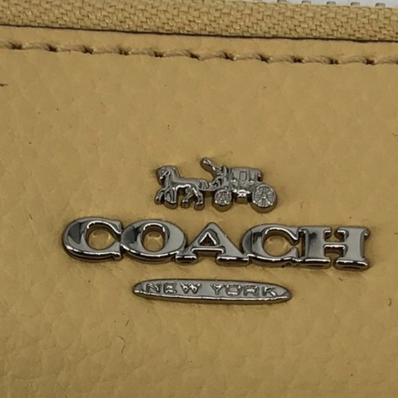 Coach Accordion zip crossgrain leather wallet Vanilla silver - Picture 5 of 16
